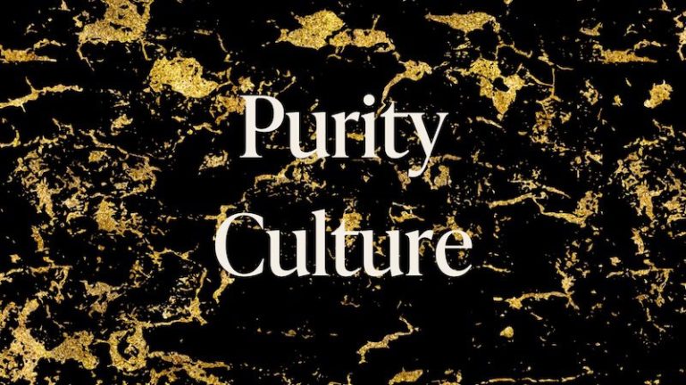 Stylized background with words purity culture overlayed