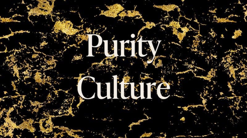 Stylized background with words purity culture overlayed